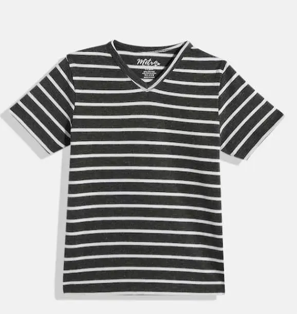 Boys Striped Pure Cotton Regular T Shirt