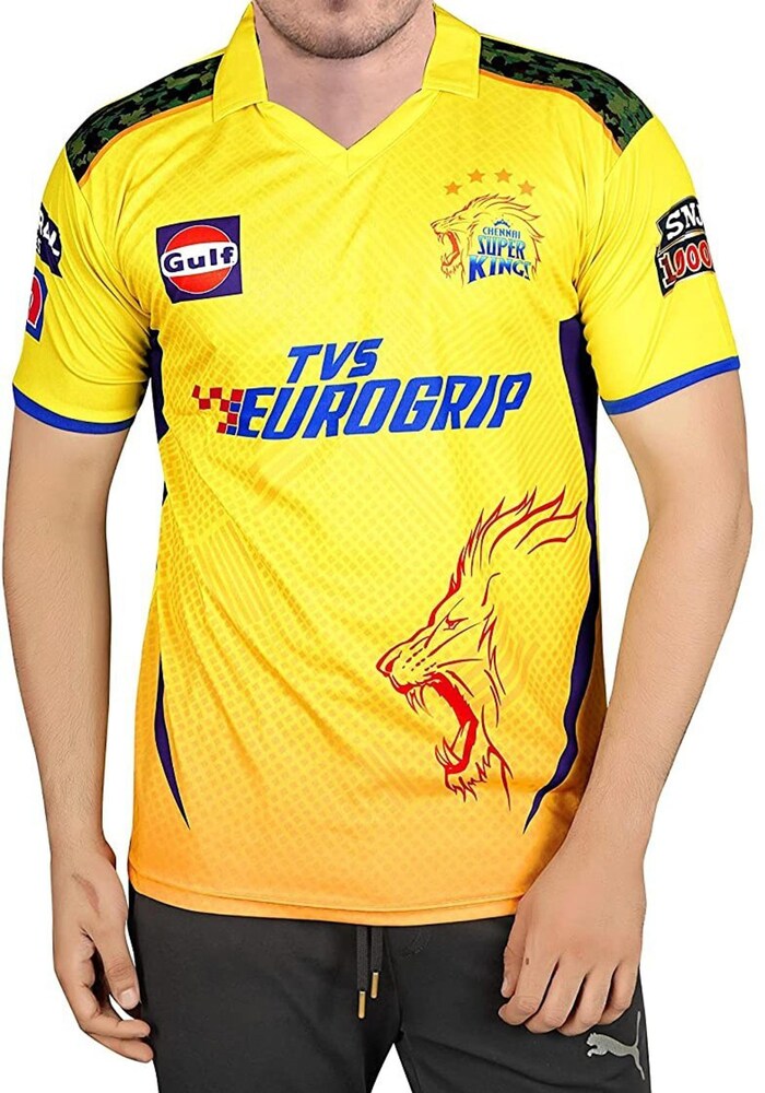 Printed Chennai Super Kings V-Neck T-shirt